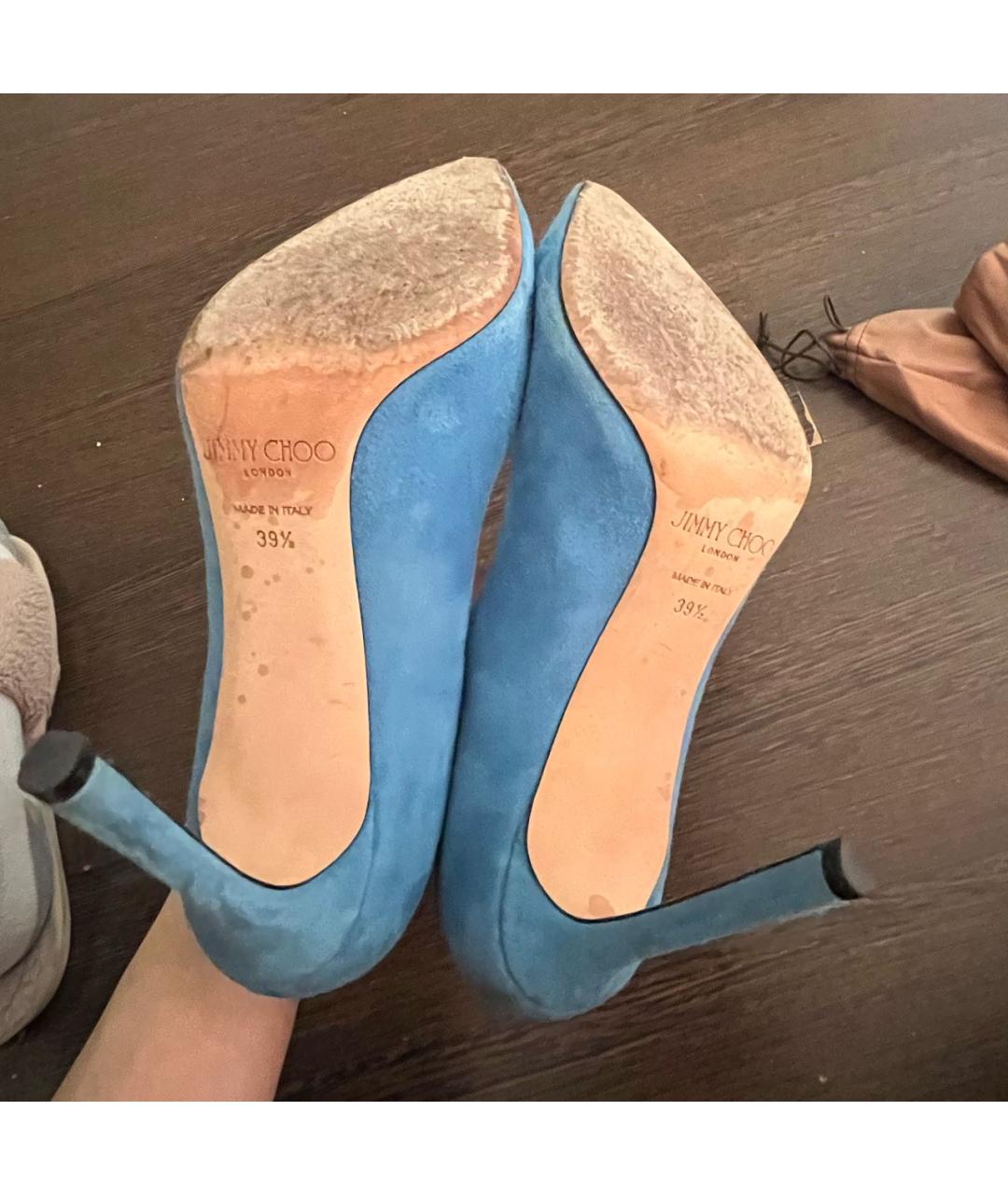 JIMMY CHOO Синие замшевые туфли, фото 7