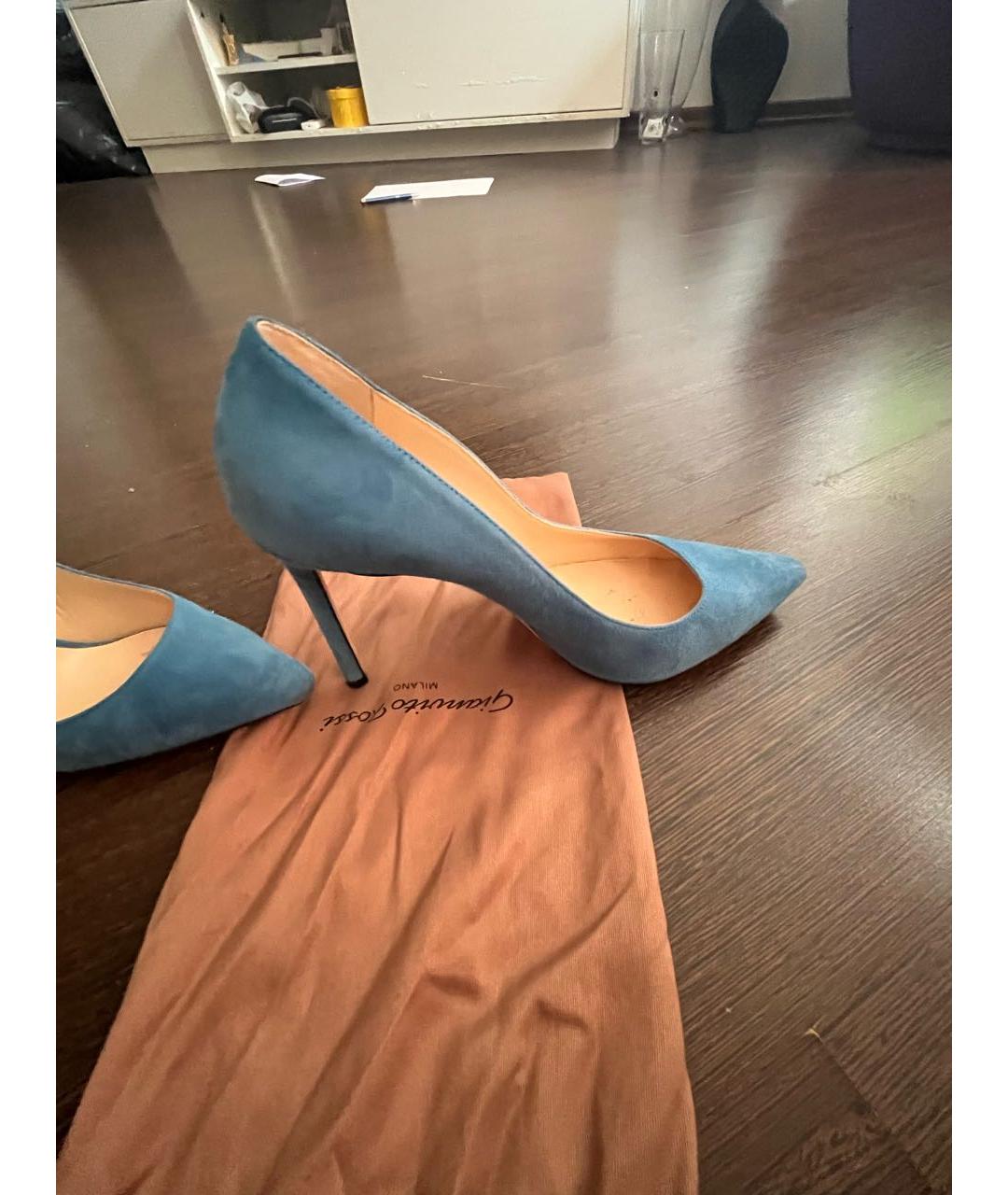 JIMMY CHOO Синие замшевые туфли, фото 6