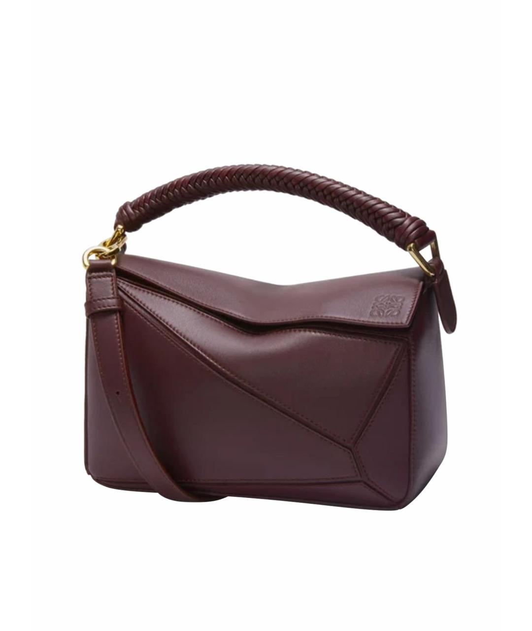 LOEWE Бордовая кожаная сумка через плечо, фото 1