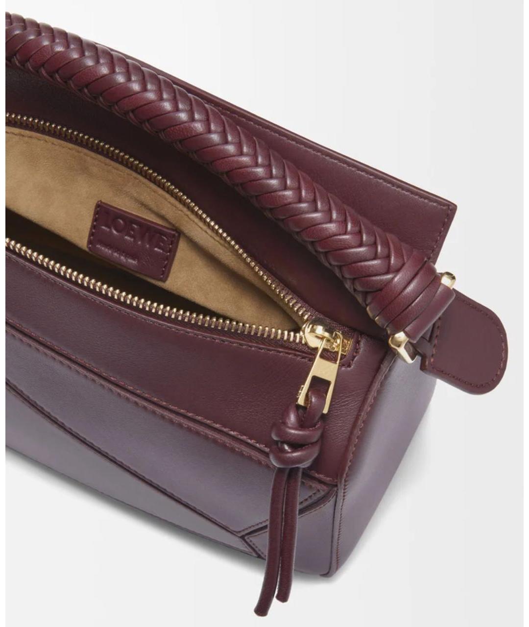 LOEWE Бордовая кожаная сумка через плечо, фото 6