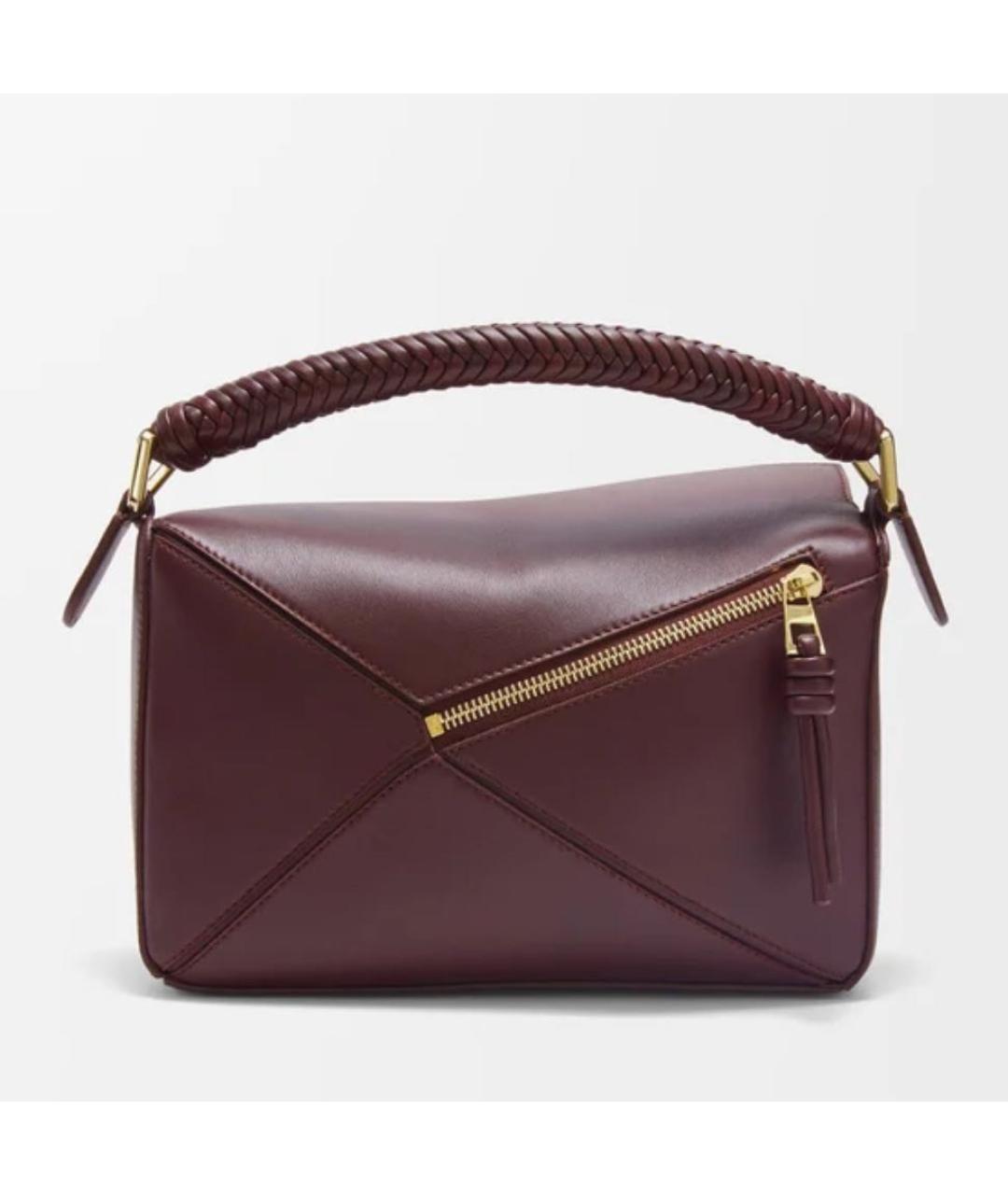 LOEWE Бордовая кожаная сумка через плечо, фото 4