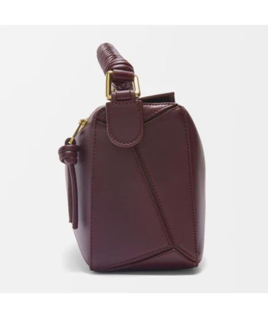 LOEWE Бордовая кожаная сумка через плечо, фото 3