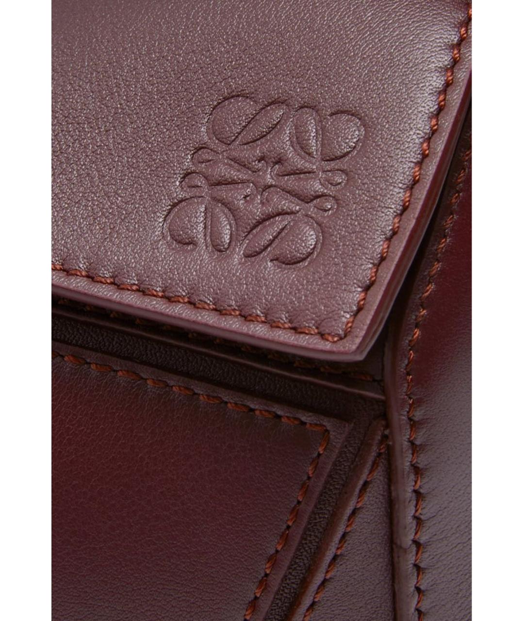 LOEWE Бордовая кожаная сумка через плечо, фото 7