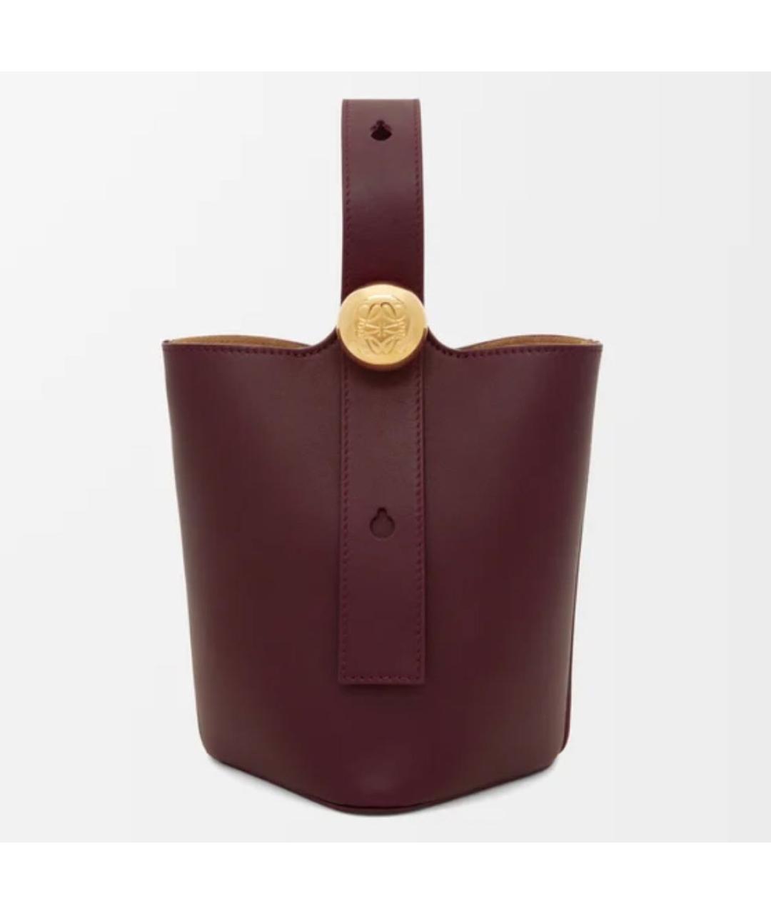 LOEWE Бордовая кожаная сумка через плечо, фото 9