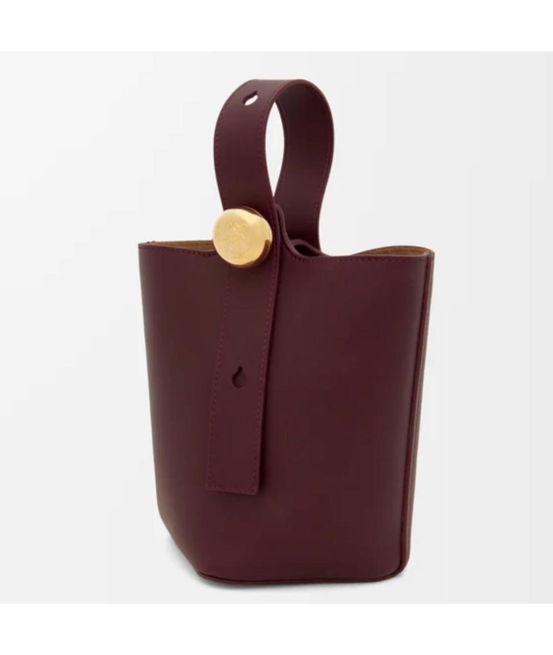 LOEWE Бордовая кожаная сумка через плечо, фото 3