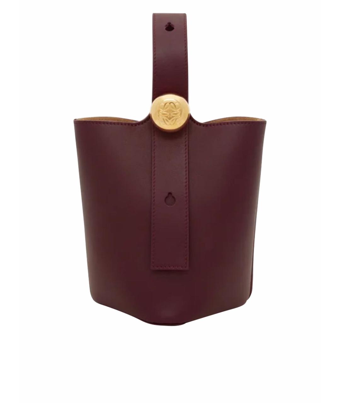 LOEWE Бордовая кожаная сумка через плечо, фото 1