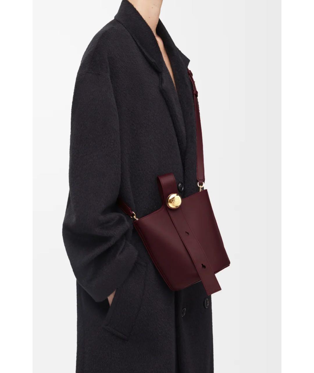 LOEWE Бордовая кожаная сумка через плечо, фото 2