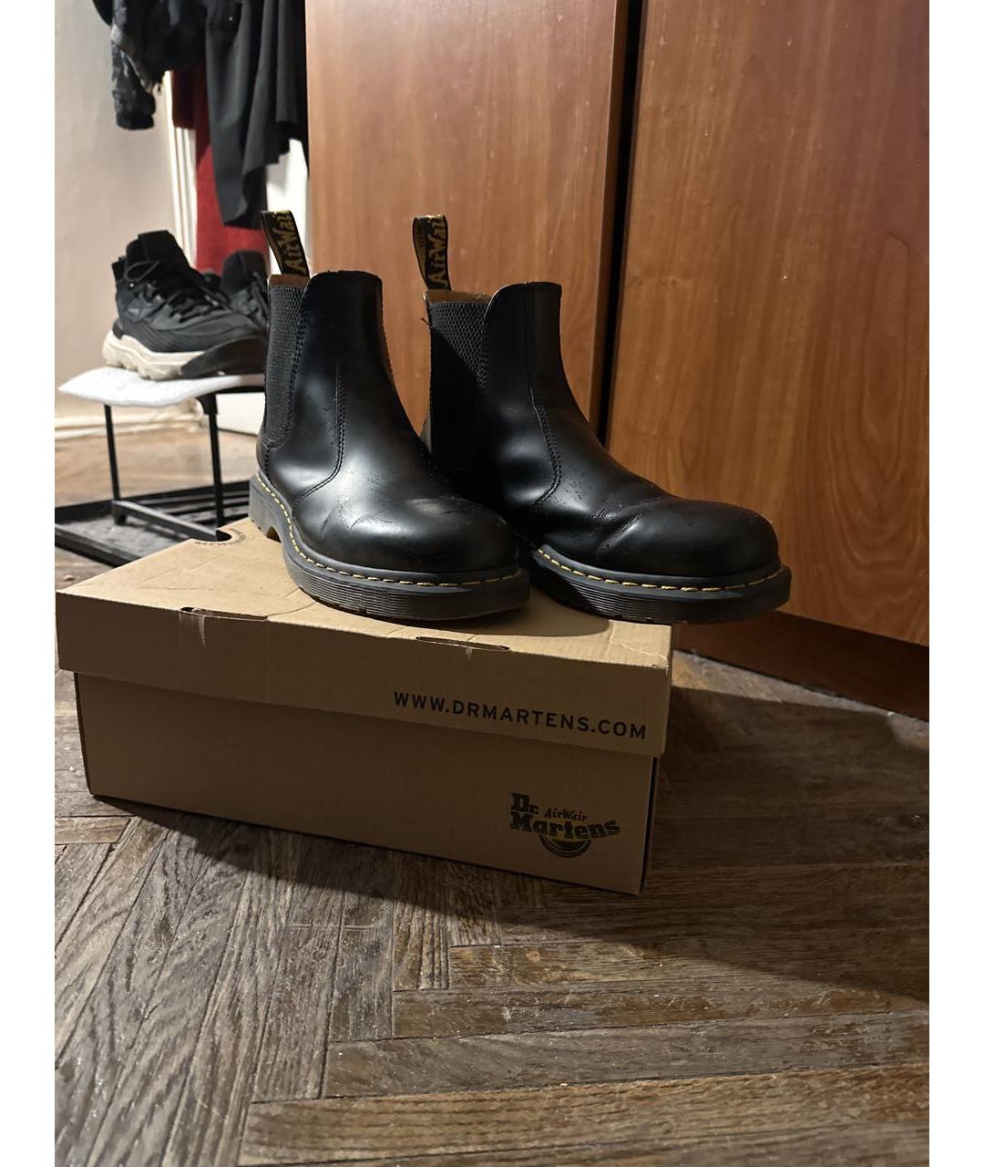 DR. MARTENS Черные кожаные высокие ботинки, фото 3