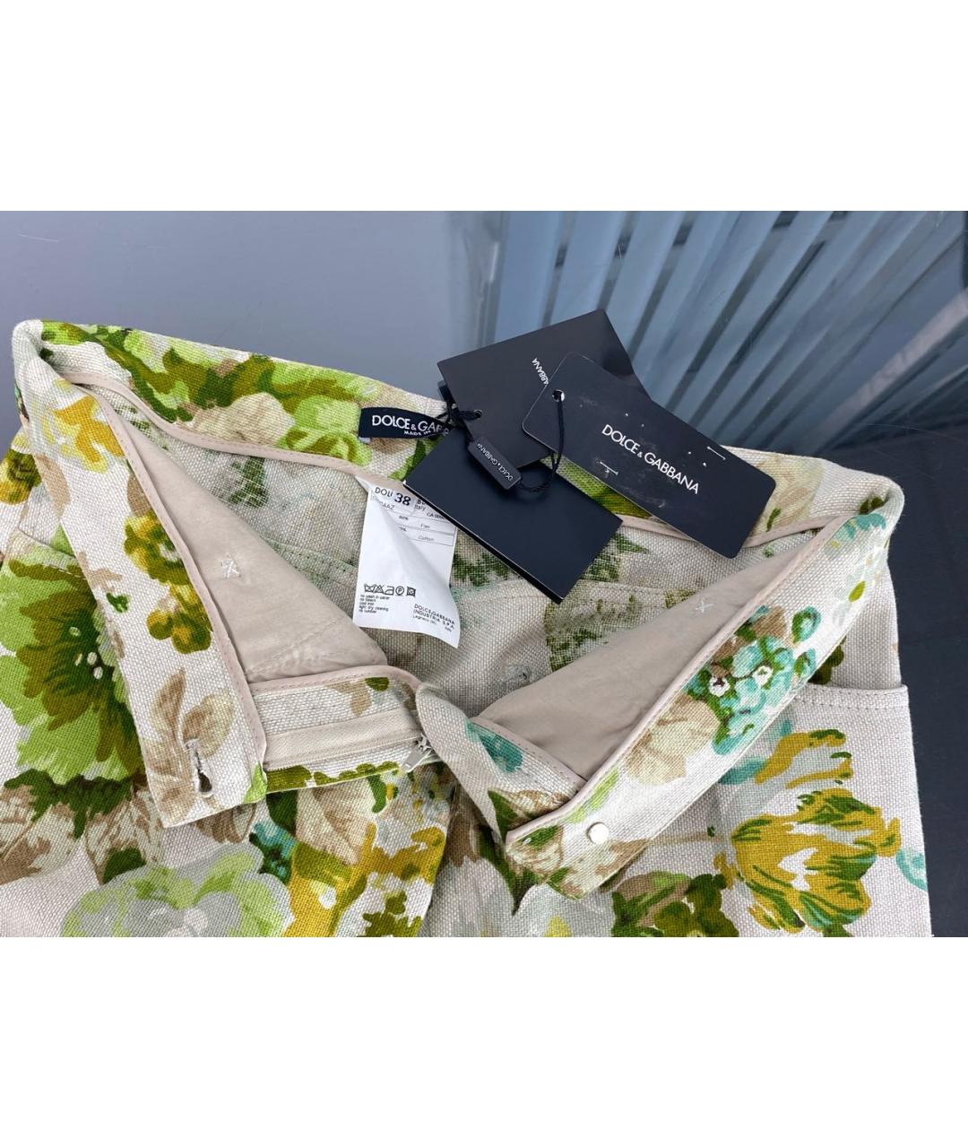 DOLCE&GABBANA Мульти льняные прямые брюки, фото 3