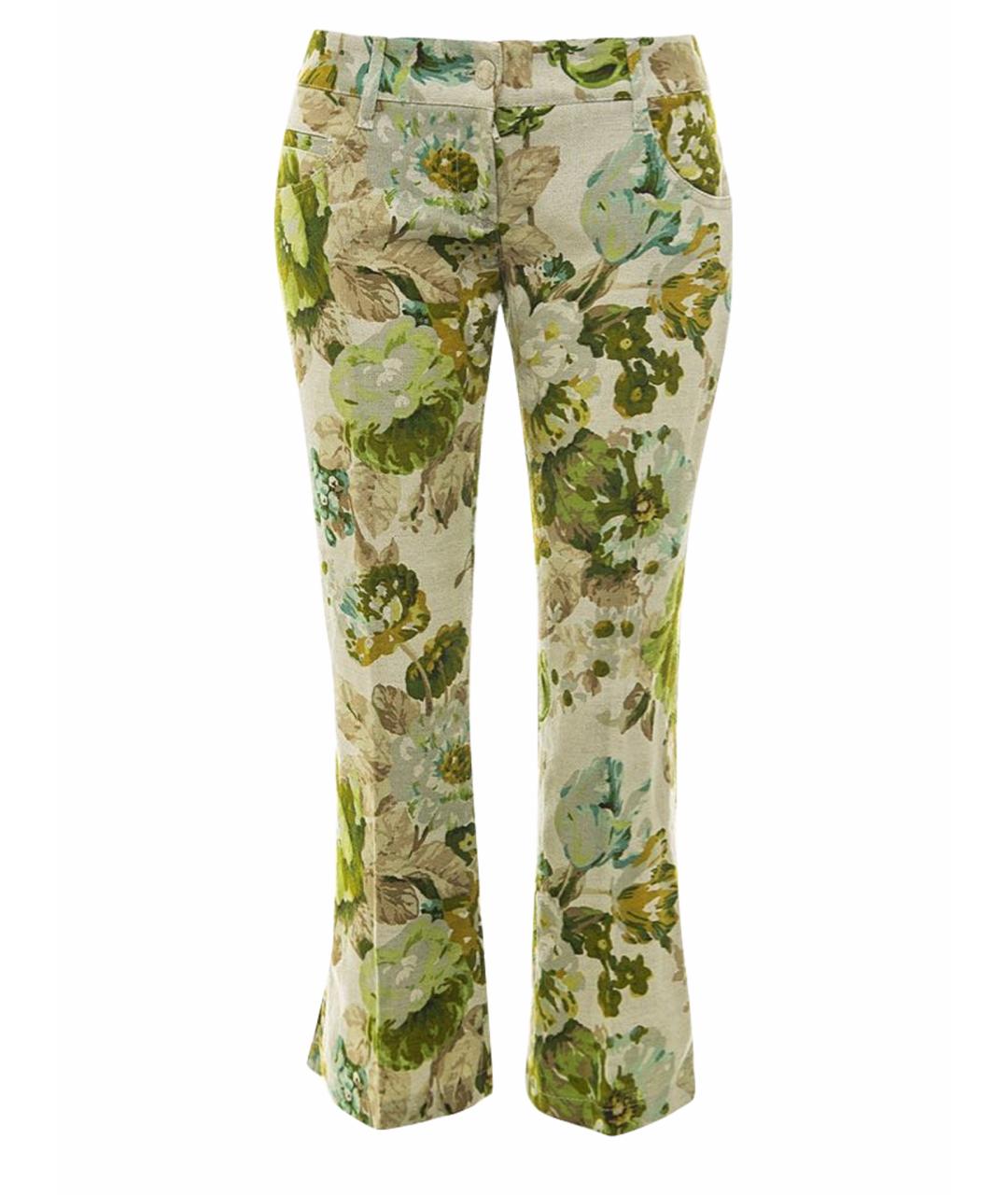 DOLCE&GABBANA Мульти льняные прямые брюки, фото 1