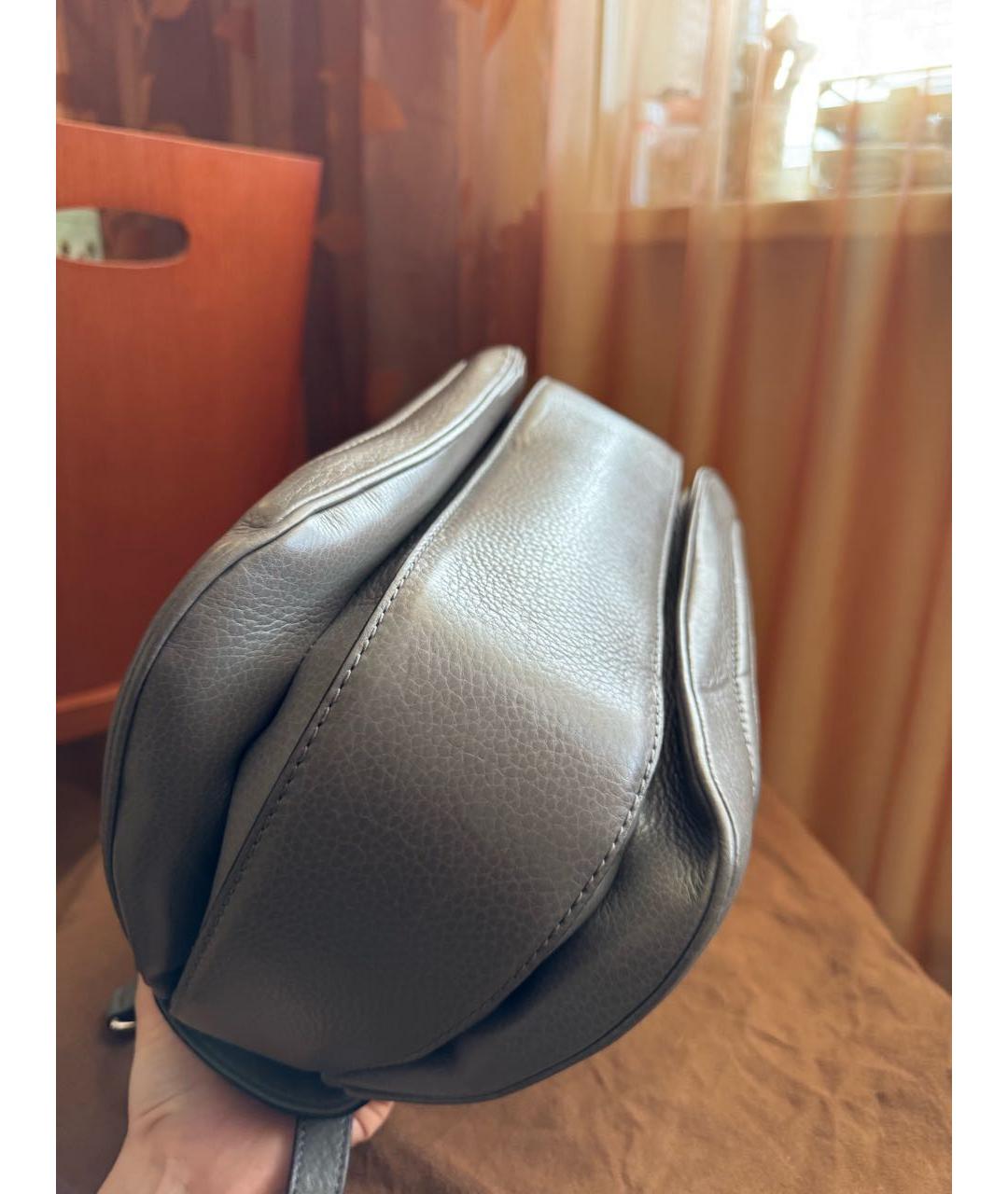 GUCCI Антрацитовая кожаная сумка тоут, фото 6