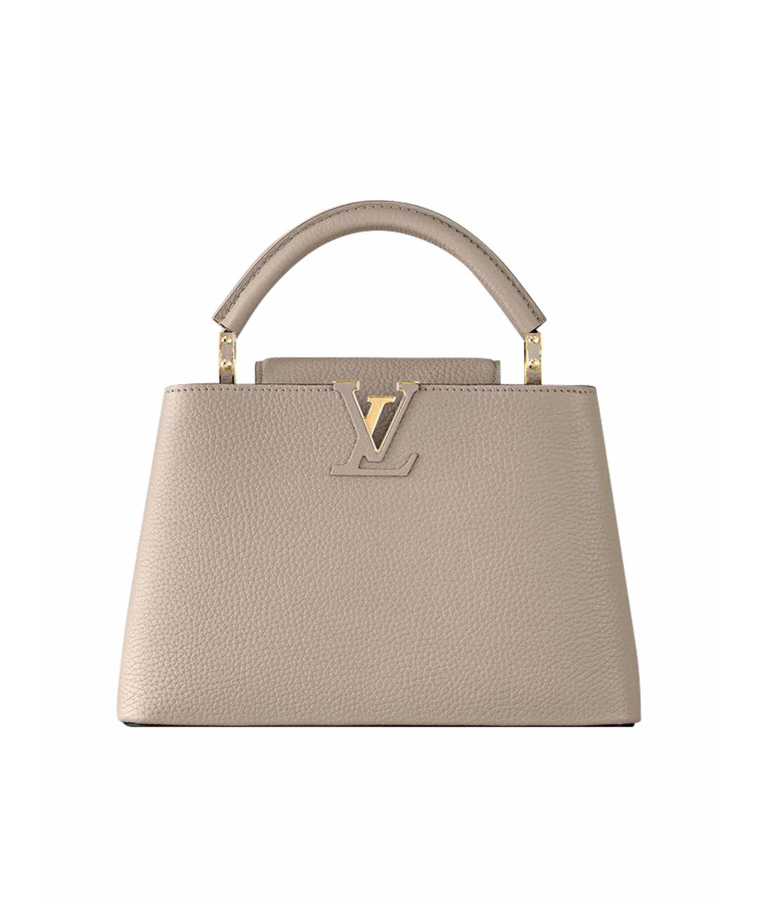 LOUIS VUITTON Бежевая кожаная сумка с короткими ручками, фото 1