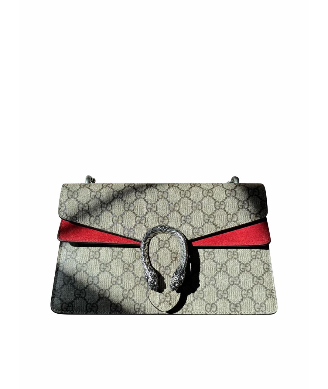 GUCCI Бежевая тканевая сумка через плечо, фото 1