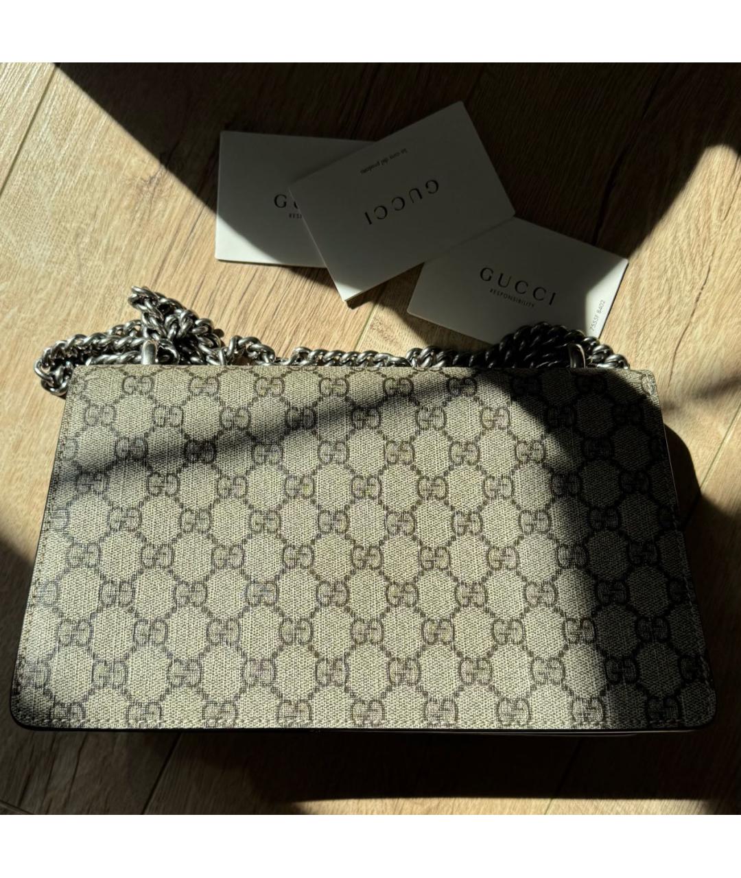 GUCCI Бежевая тканевая сумка через плечо, фото 2