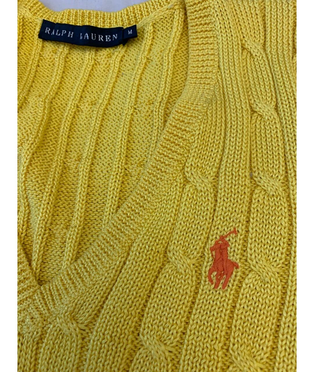 RALPH LAUREN Желтый хлопковый джемпер / свитер, фото 4