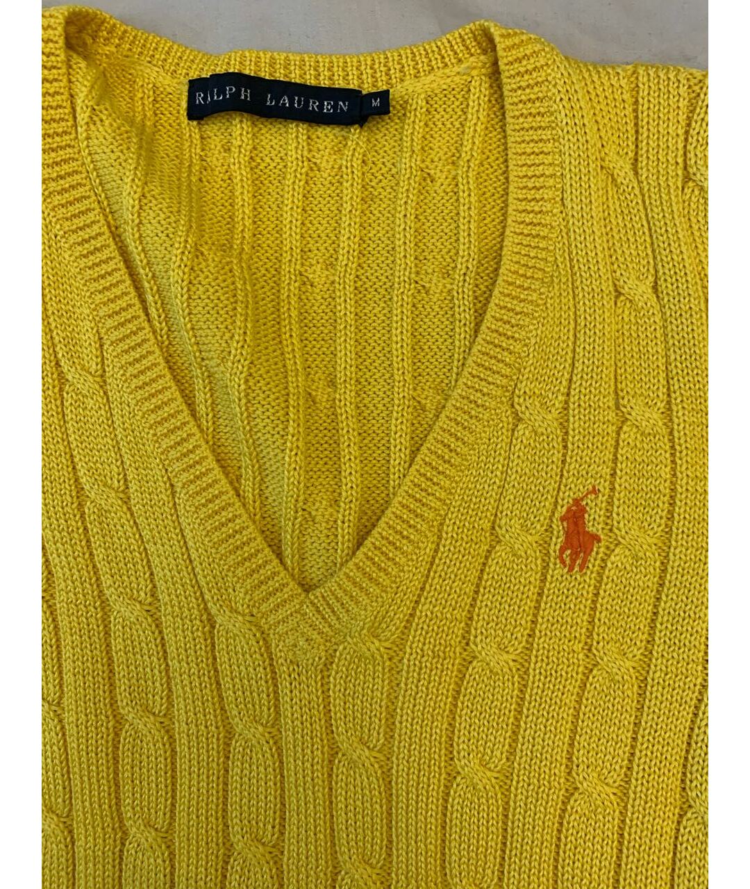 RALPH LAUREN Желтый хлопковый джемпер / свитер, фото 3
