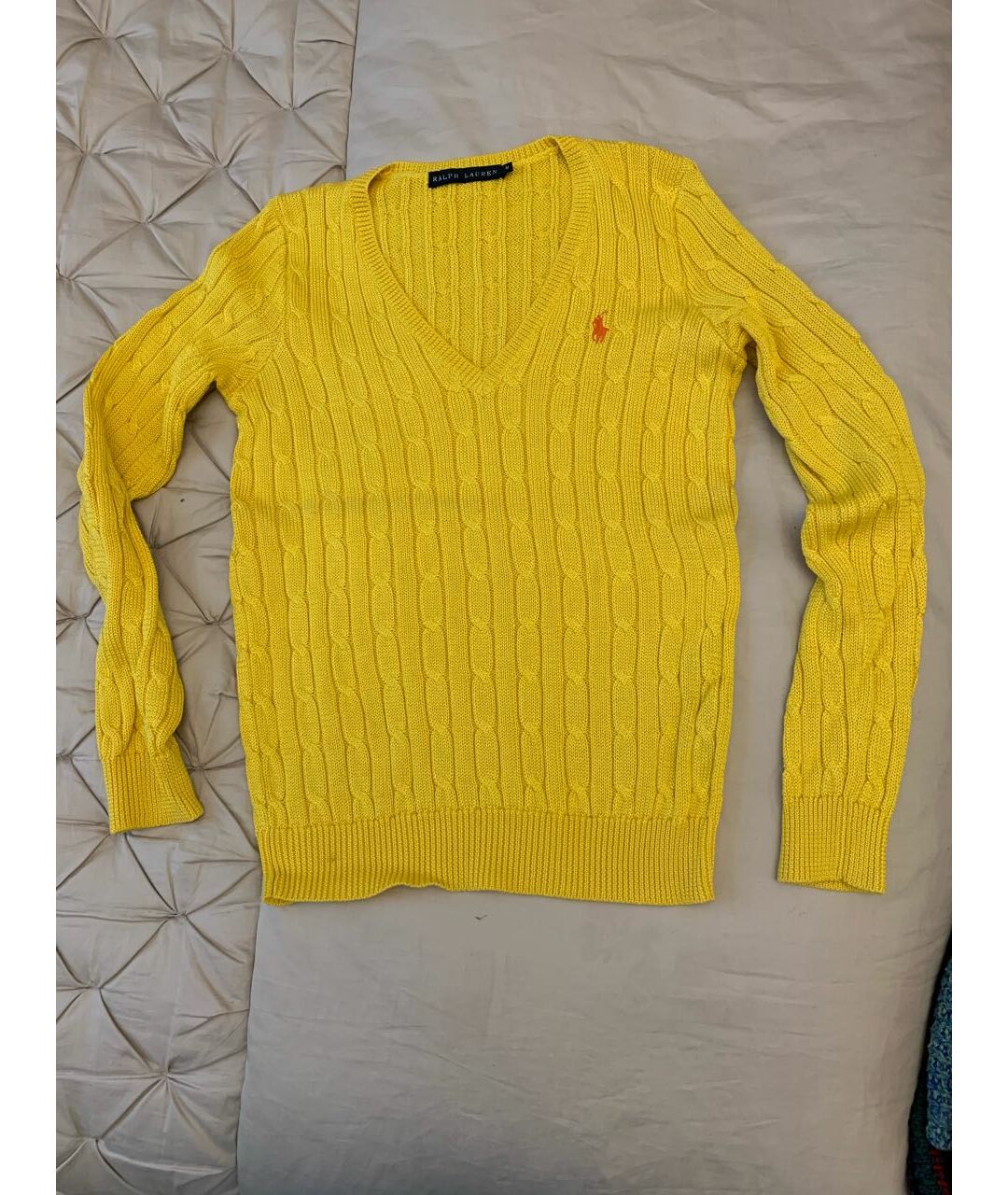 RALPH LAUREN Желтый хлопковый джемпер / свитер, фото 8