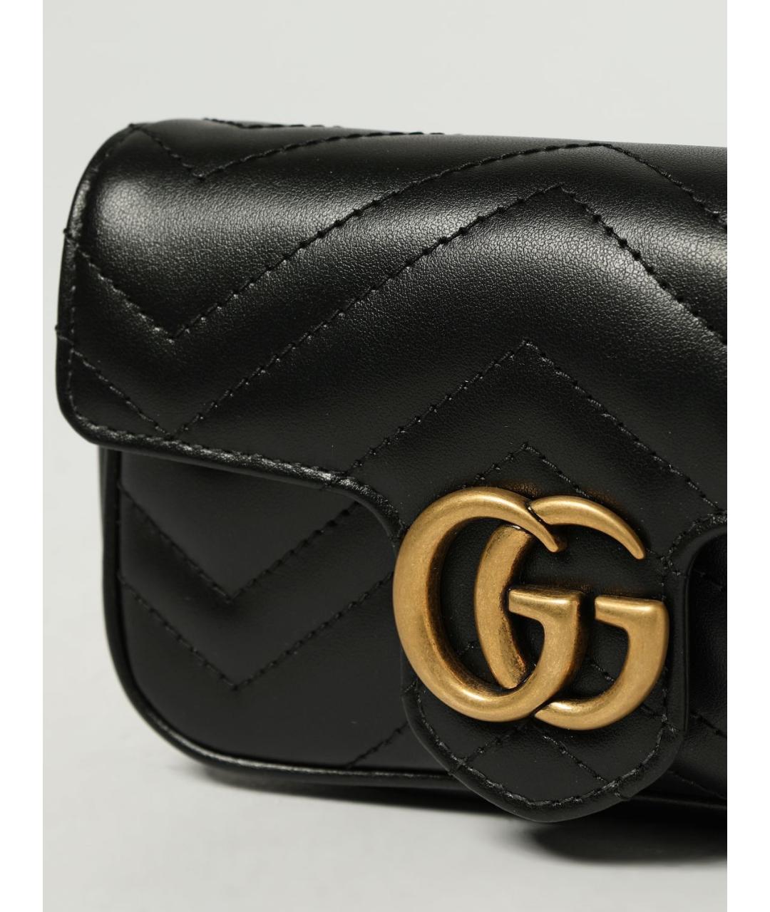 GUCCI Черная кожаная сумка через плечо, фото 4
