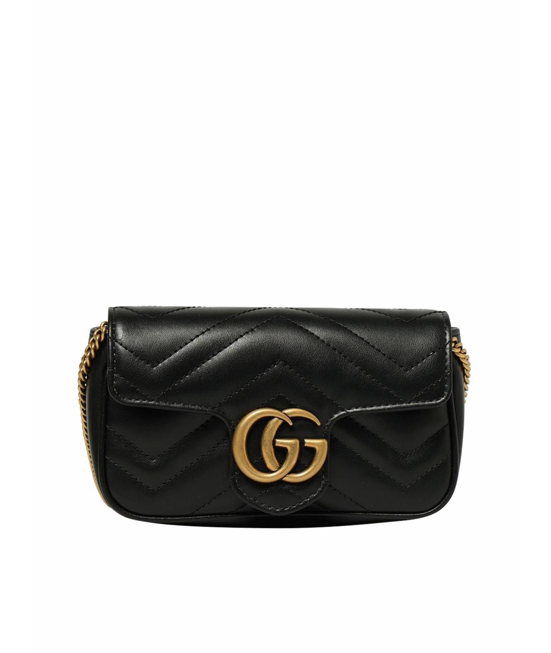 GUCCI Черная кожаная сумка через плечо, фото 1