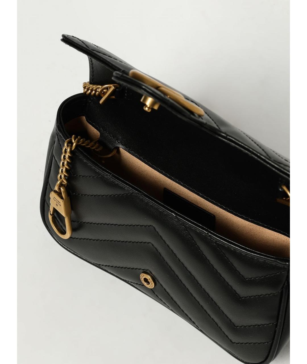 GUCCI Черная кожаная сумка через плечо, фото 5