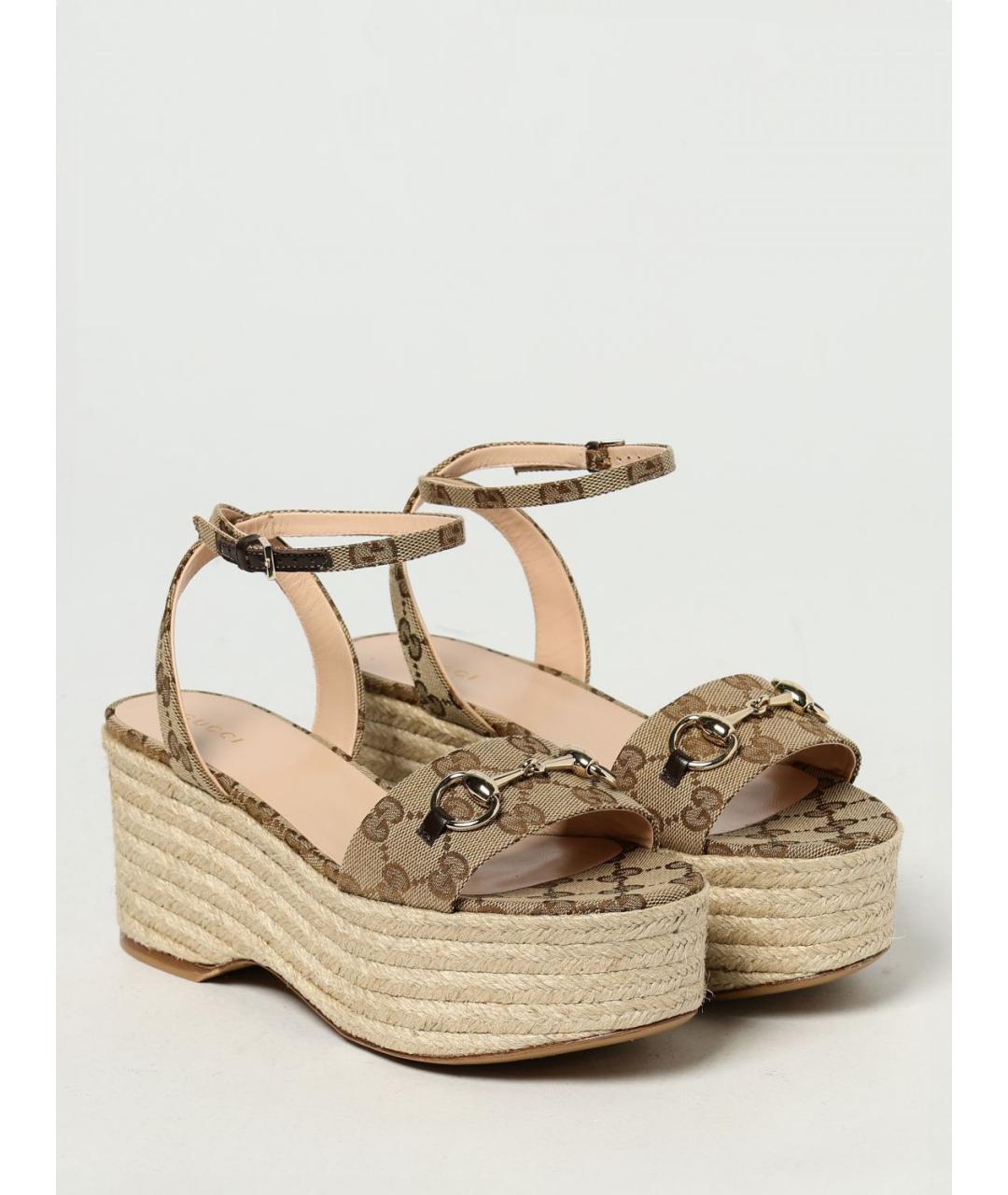 GUCCI Бежевые босоножки, фото 2