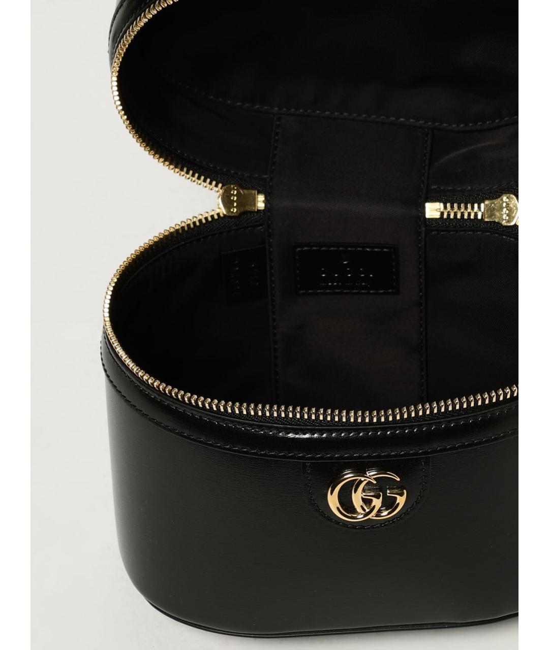 GUCCI Черная кожаная сумка с короткими ручками, фото 5