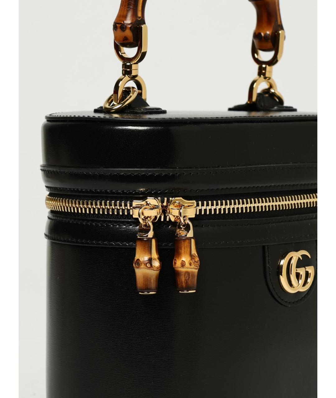 GUCCI Черная кожаная сумка с короткими ручками, фото 4