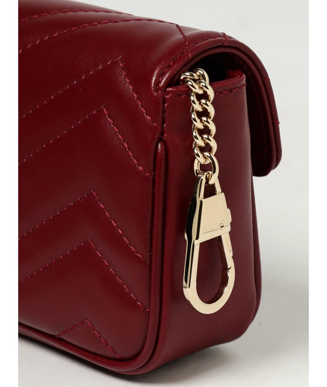 GUCCI Бордовая кожаная сумка через плечо, фото 4