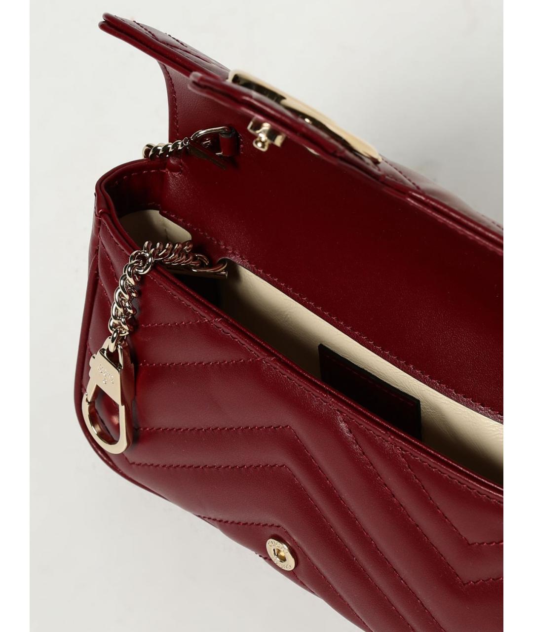 GUCCI Бордовая кожаная сумка через плечо, фото 5