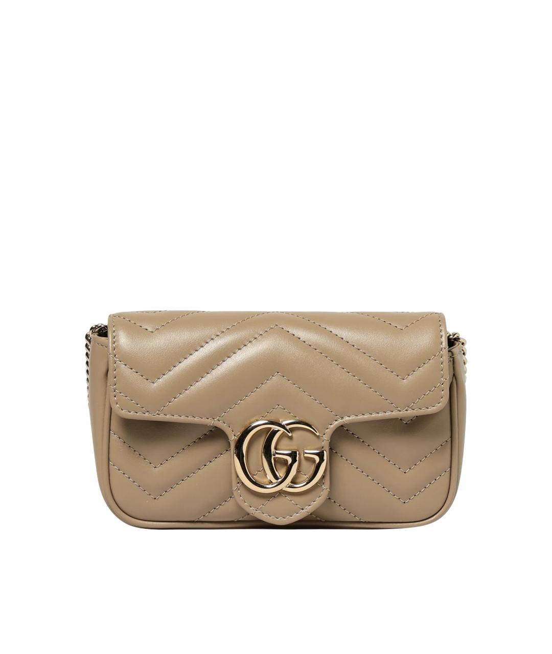 GUCCI Бежевая кожаная сумка через плечо, фото 1