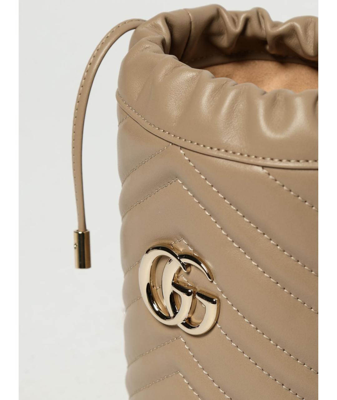GUCCI Бежевая кожаная сумка тоут, фото 4