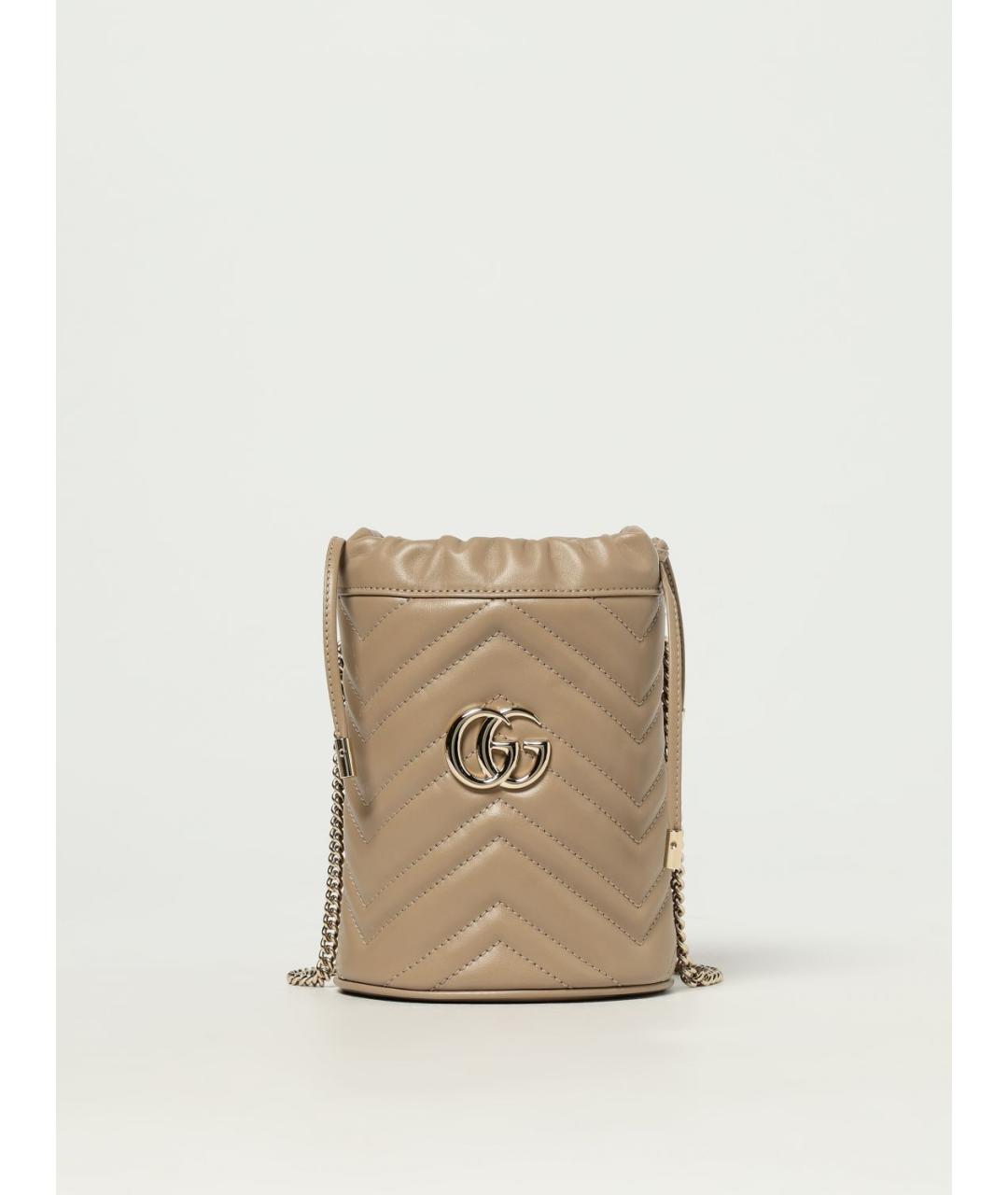 GUCCI Бежевая кожаная сумка тоут, фото 6