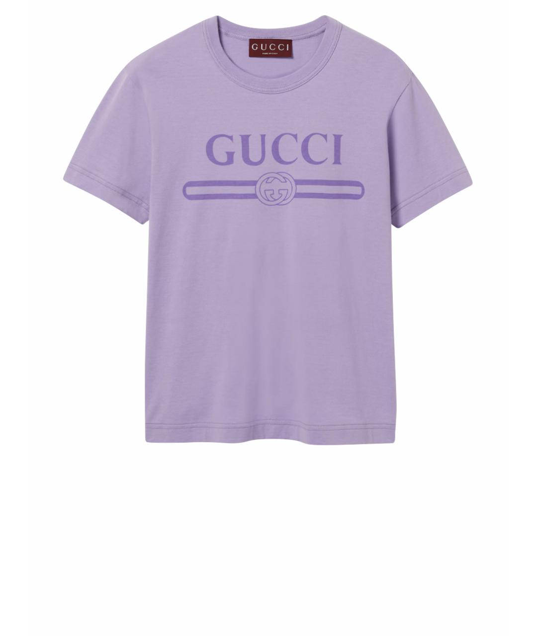 GUCCI Фиолетовая хлопковая футболка, фото 1