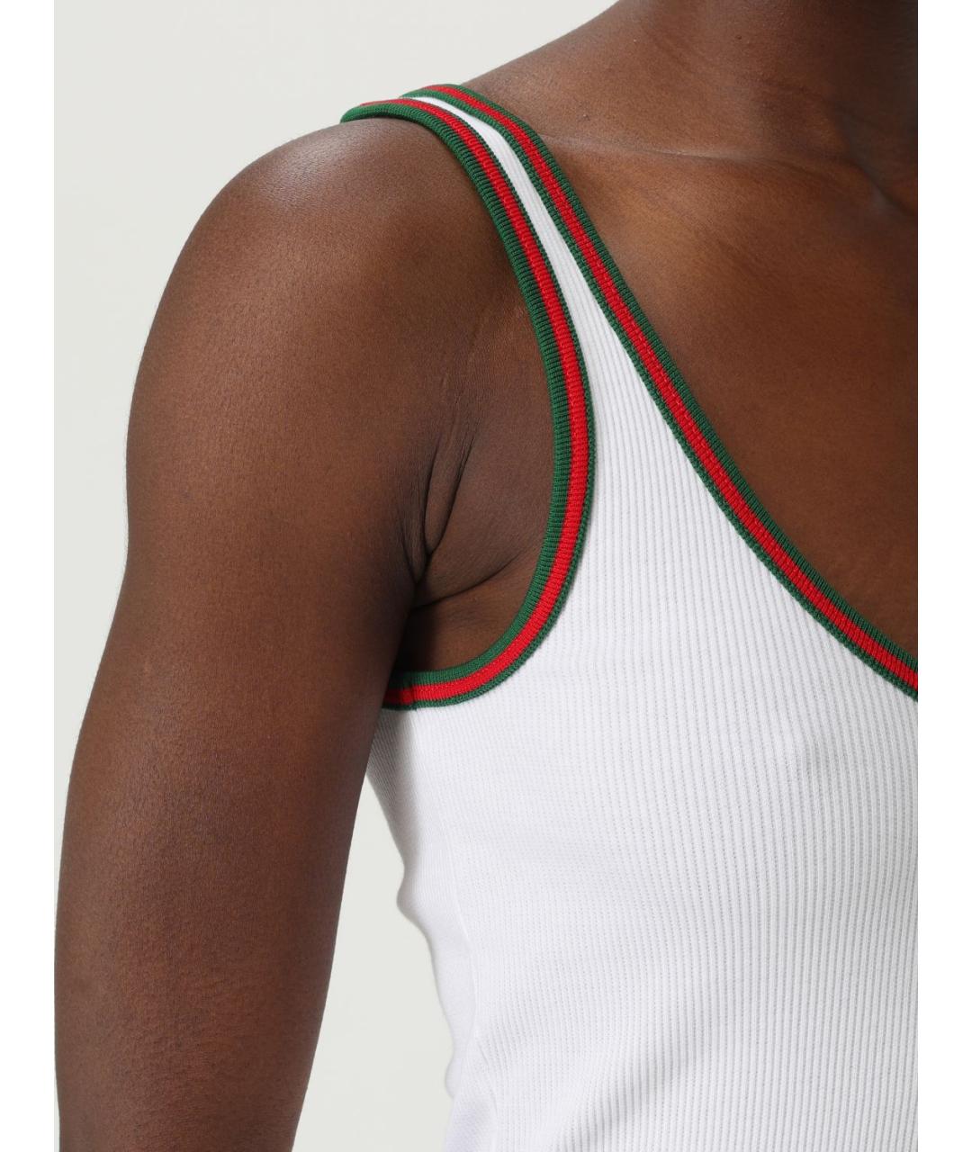 GUCCI Белая хлопковая футболка, фото 6