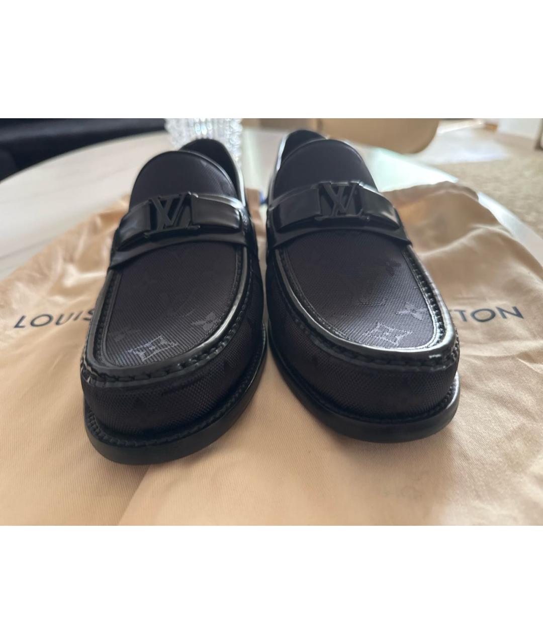 LOUIS VUITTON Черные кожаные лоферы, фото 3