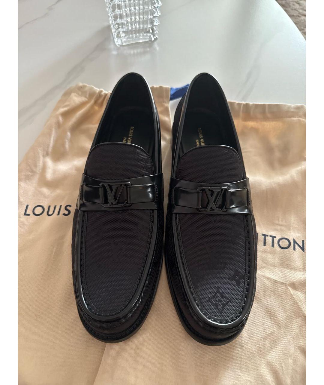 LOUIS VUITTON Черные кожаные лоферы, фото 2