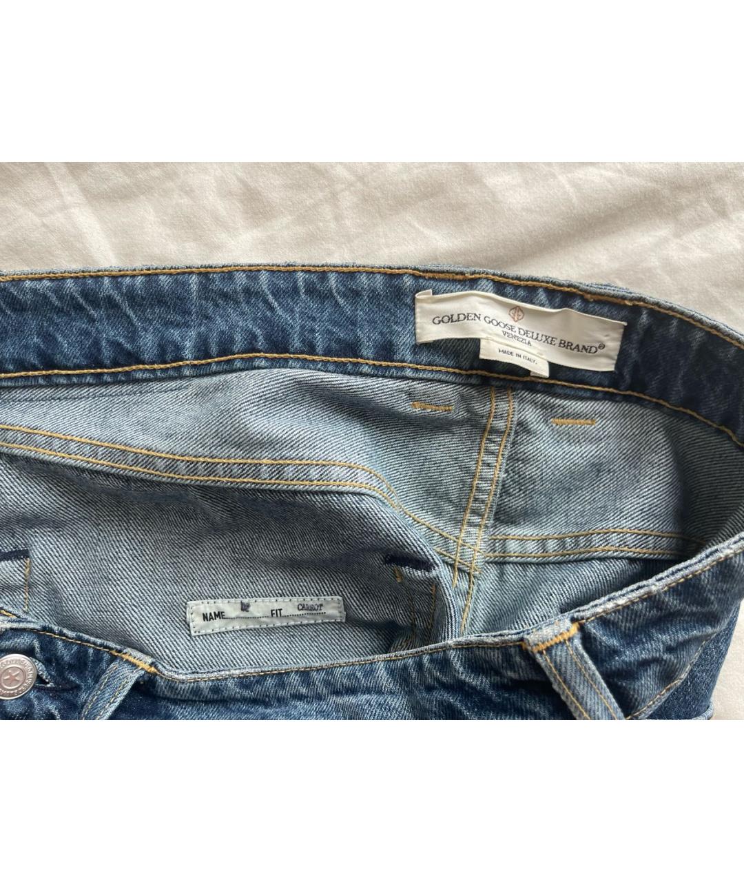 GOLDEN GOOSE DELUXE BRAND Синие хлопковые прямые джинсы, фото 8