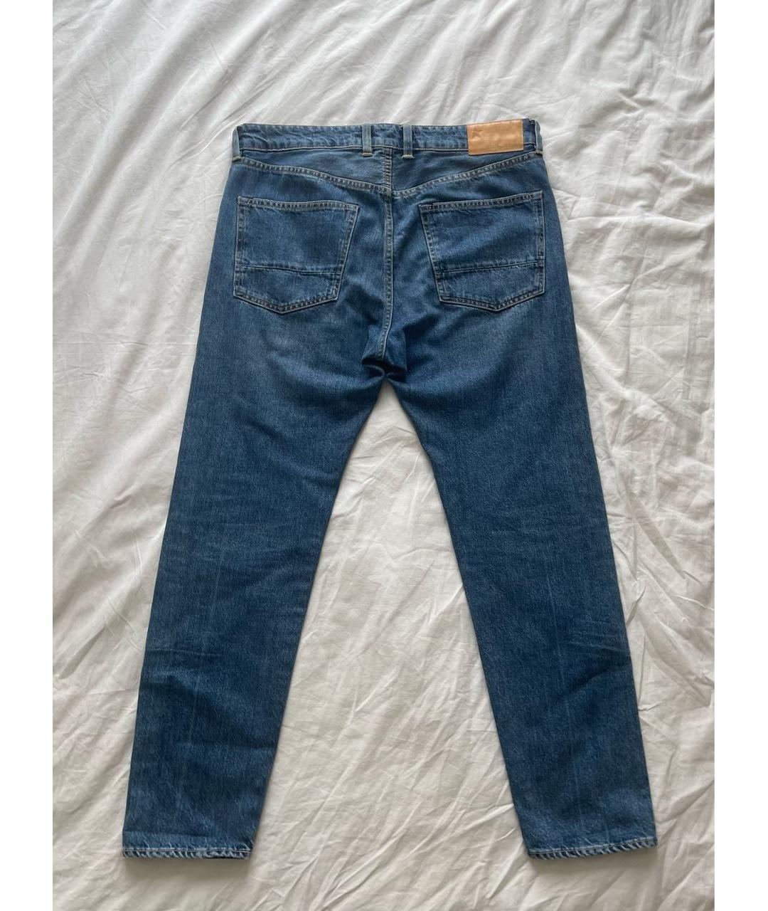 GOLDEN GOOSE DELUXE BRAND Синие хлопковые прямые джинсы, фото 2