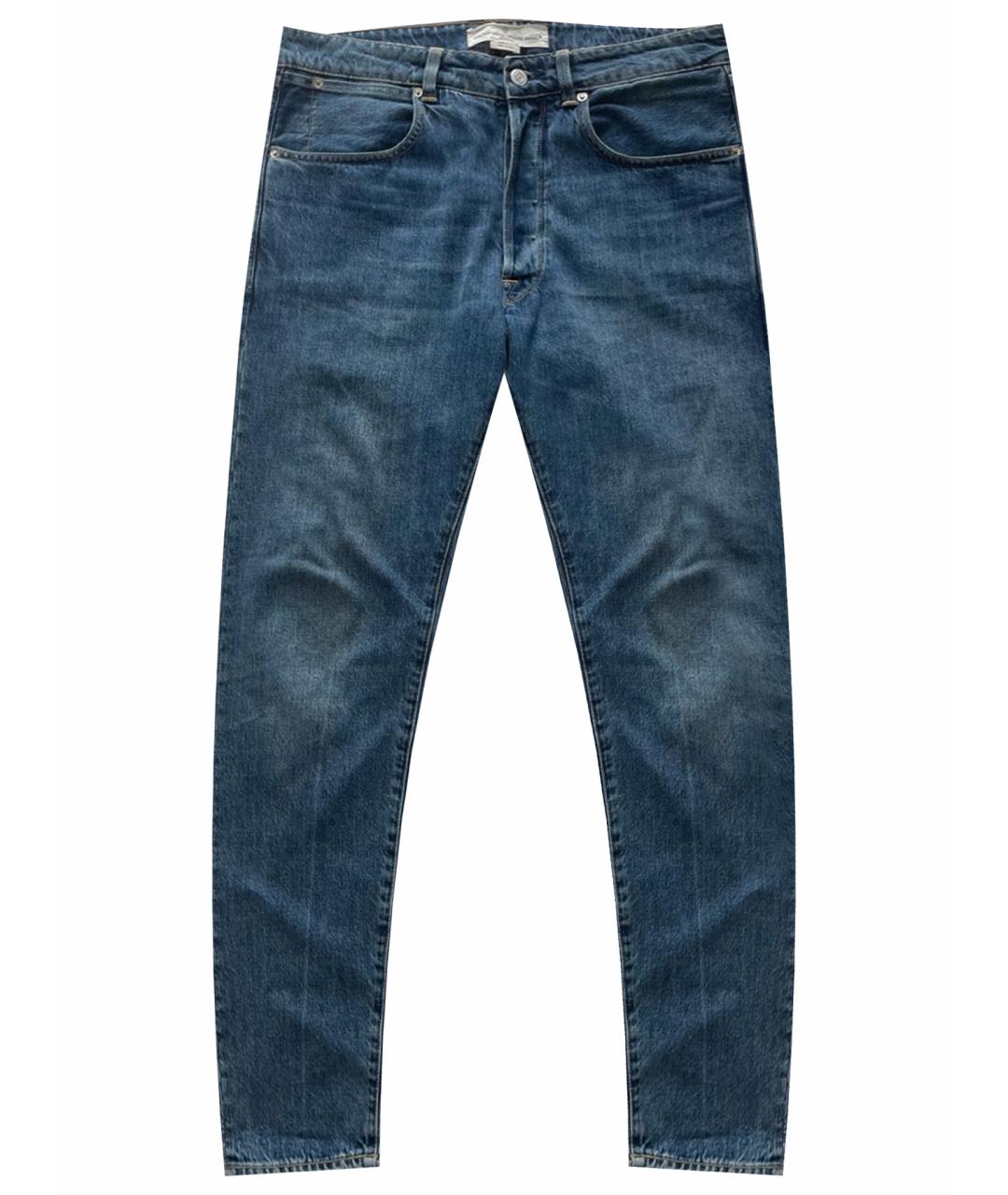 GOLDEN GOOSE DELUXE BRAND Синие хлопковые прямые джинсы, фото 1