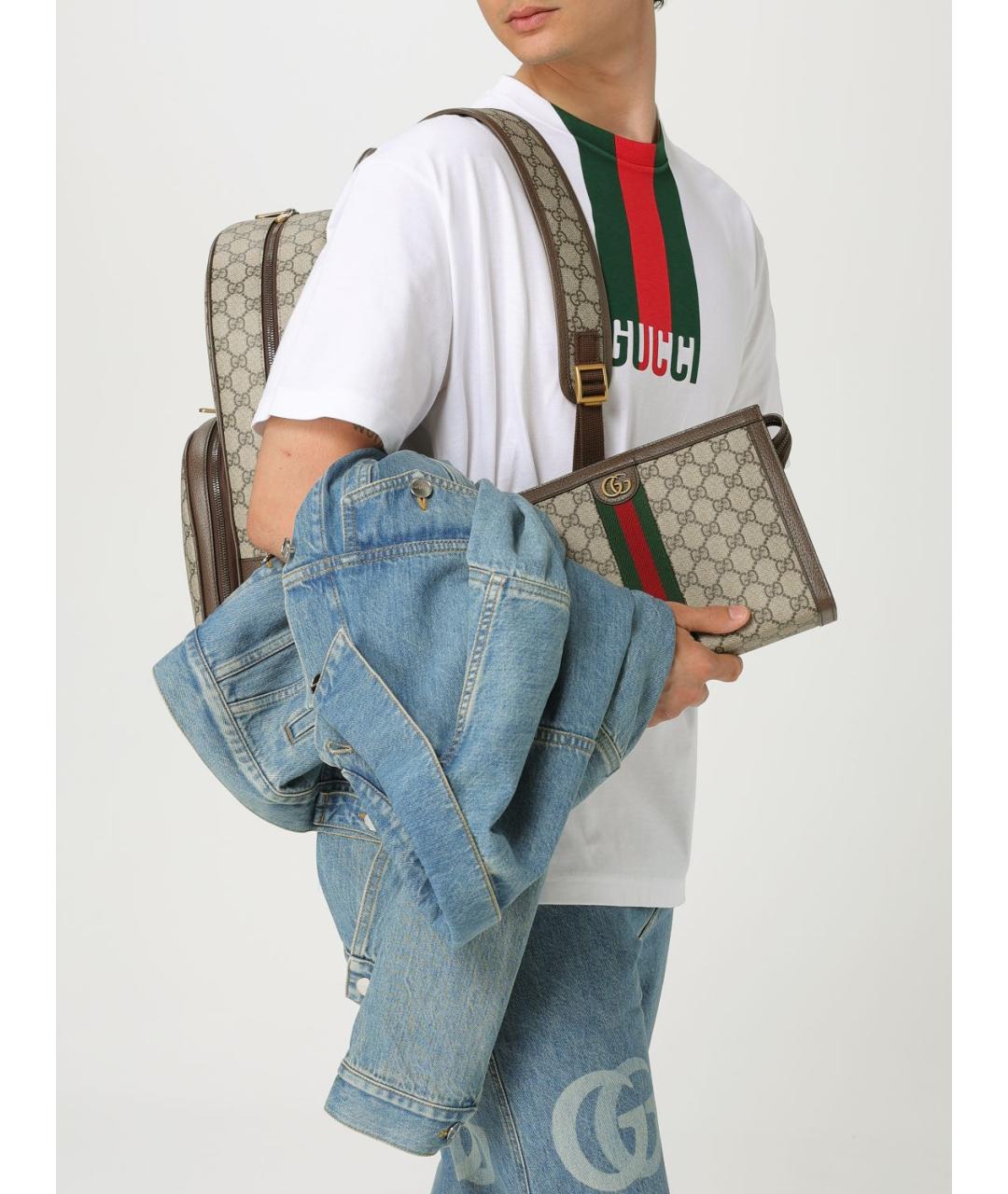 GUCCI Бежевая барсетка, фото 2