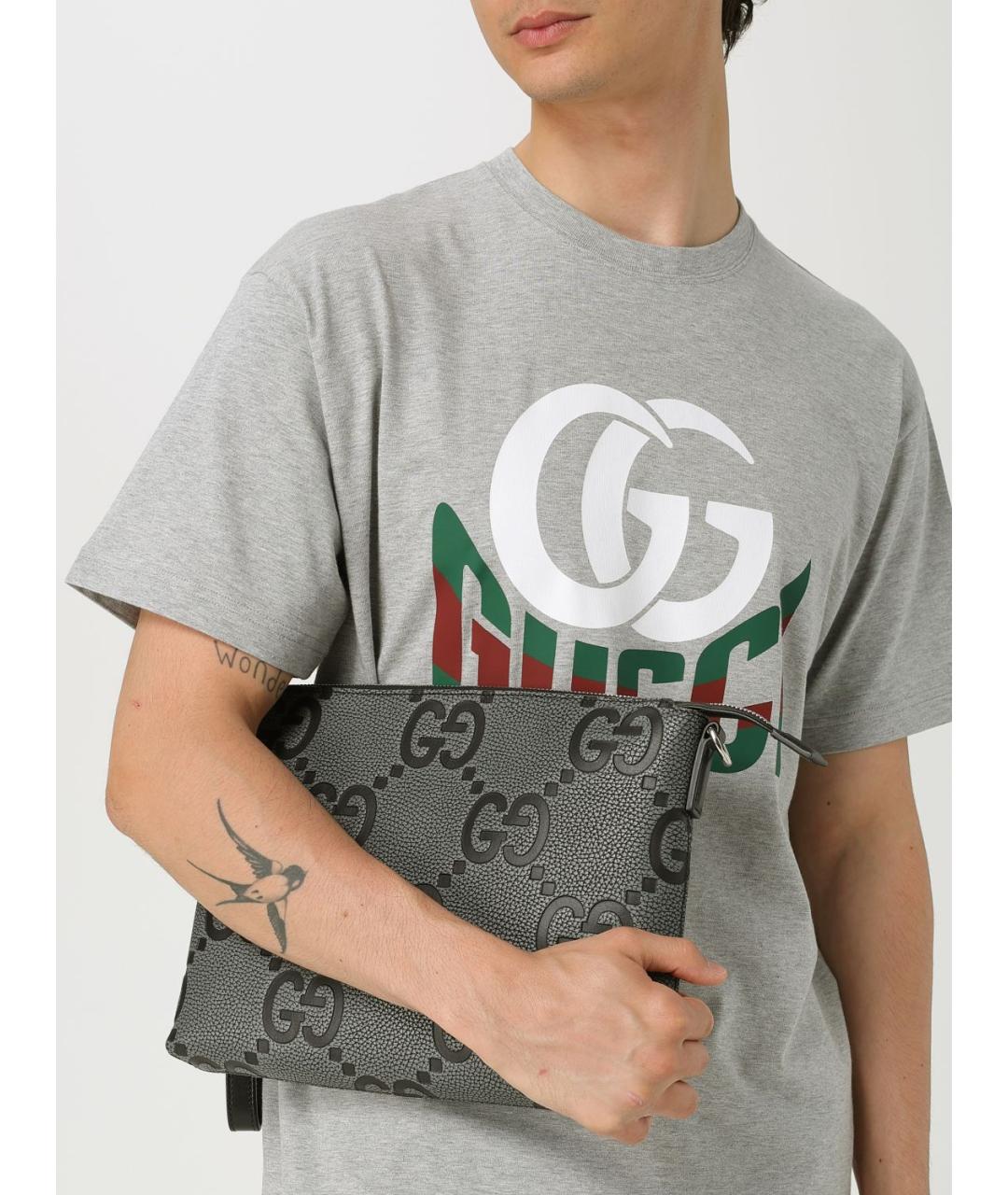 GUCCI Черная кожаная сумка на плечо, фото 2