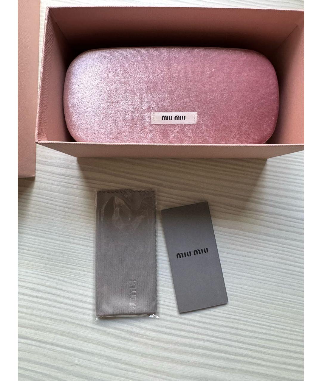 MIU MIU Коричневые пластиковые солнцезащитные очки, фото 3