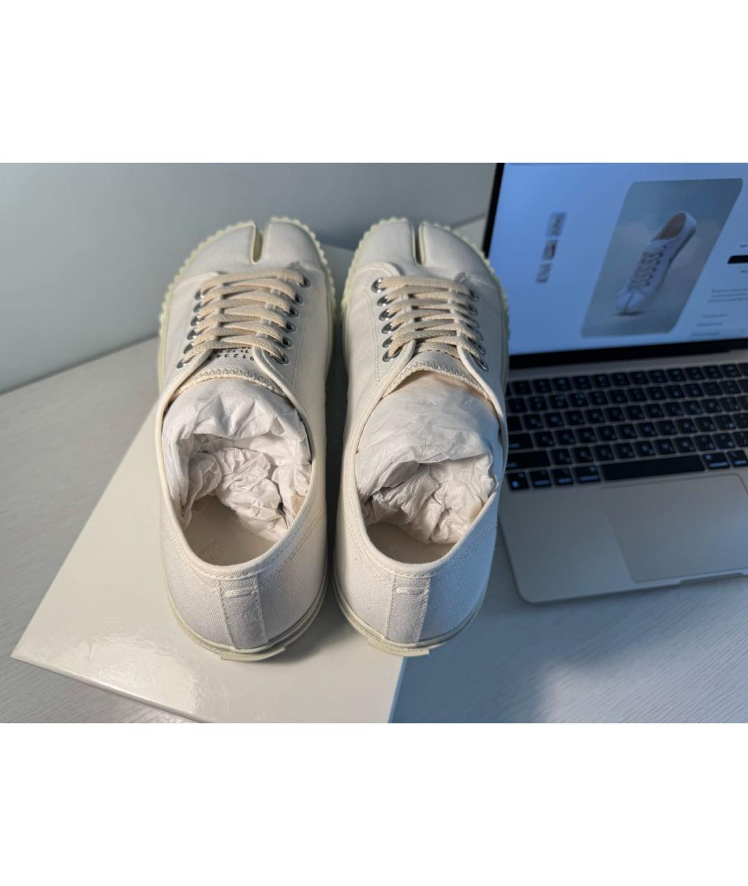 MAISON MARGIELA Белые текстильные кеды, фото 3