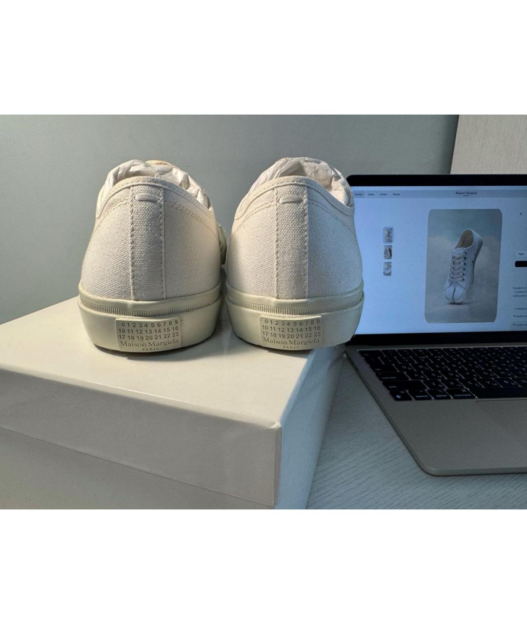 MAISON MARGIELA Белые текстильные кеды, фото 4