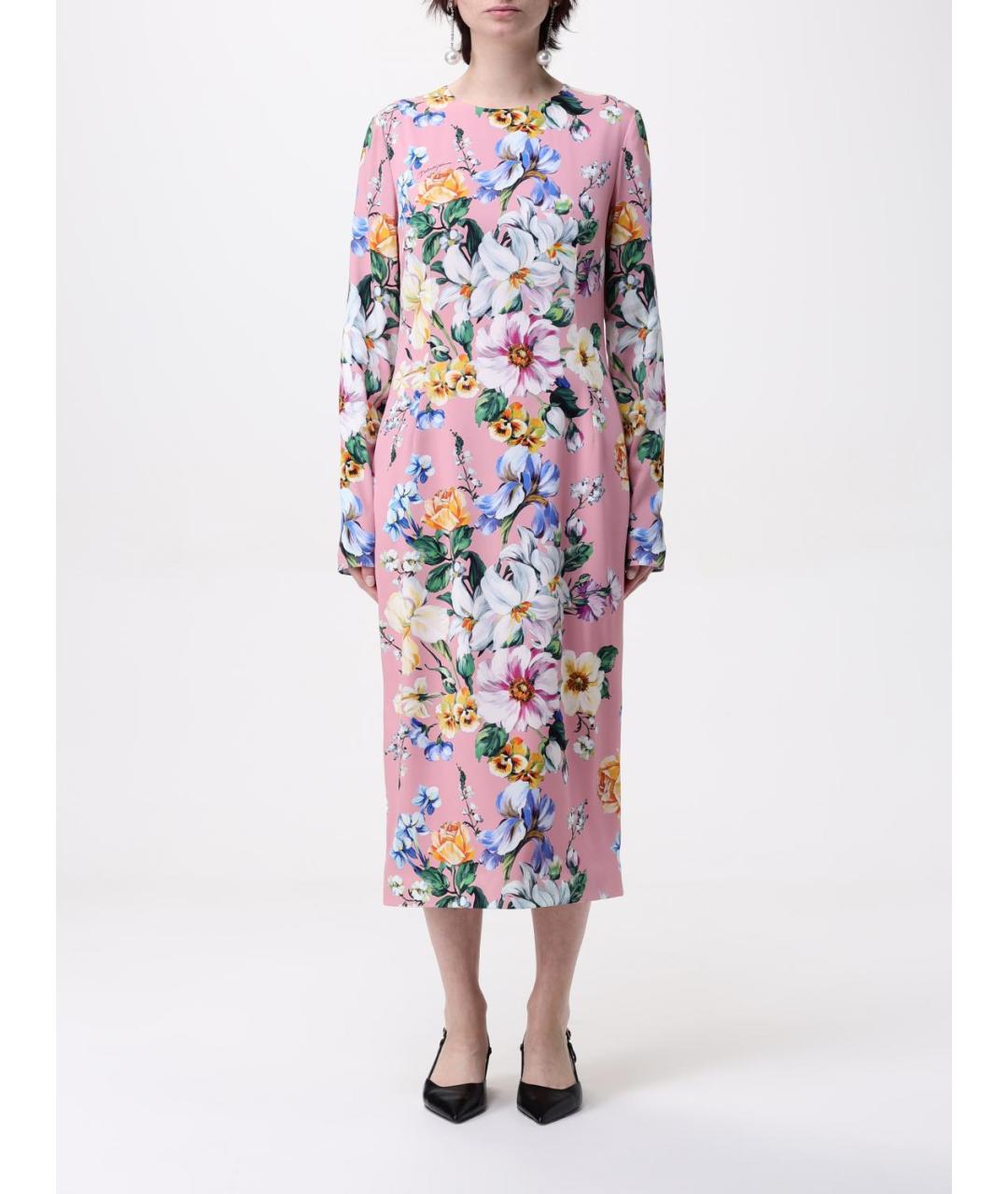 DOLCE&GABBANA Розовое повседневное платье, фото 2