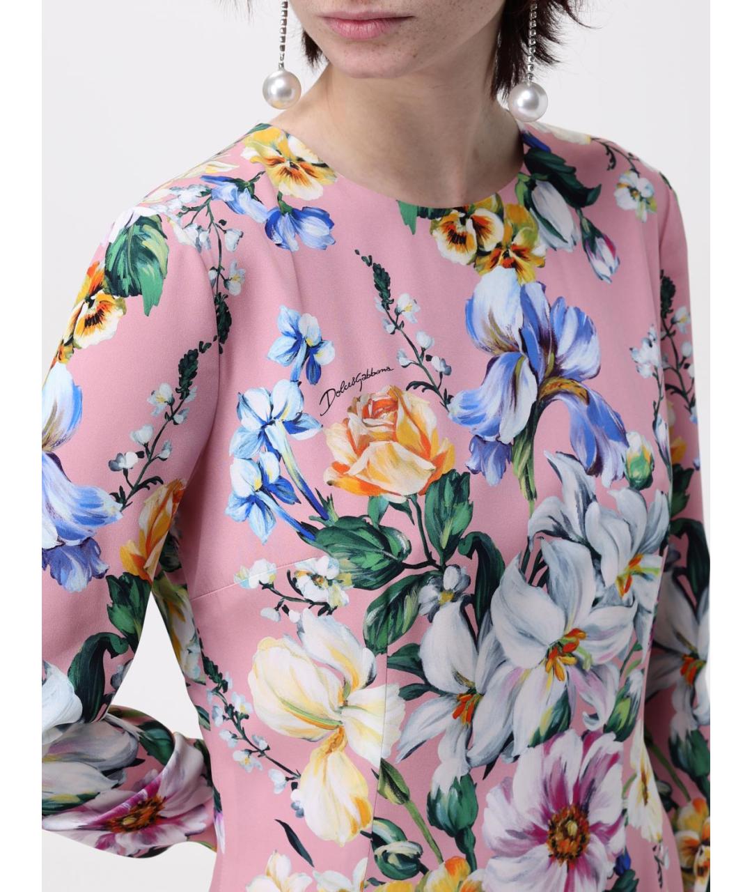 DOLCE&GABBANA Розовое повседневное платье, фото 5