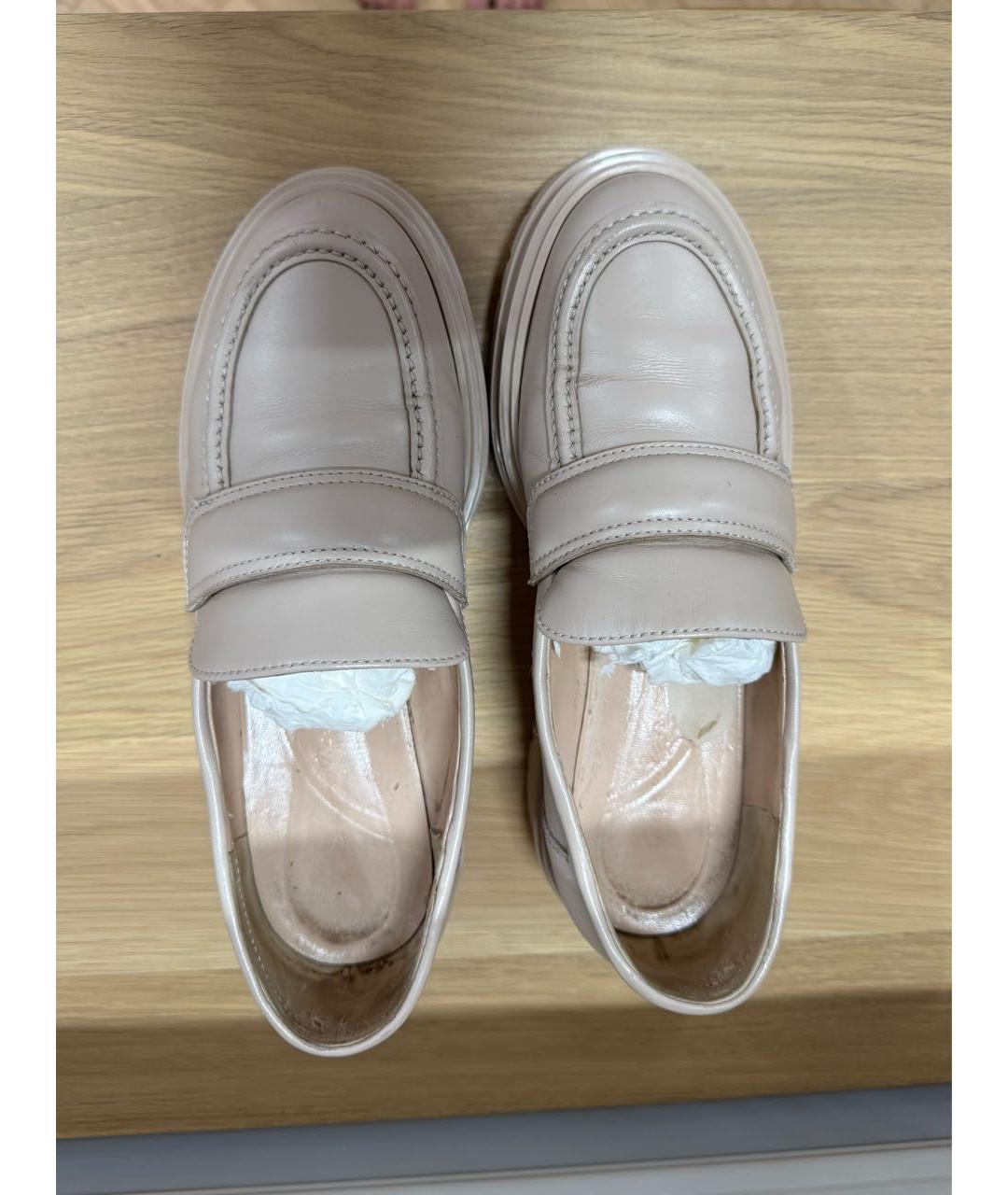GIANVITO ROSSI Бежевые кожаные лоферы, фото 3