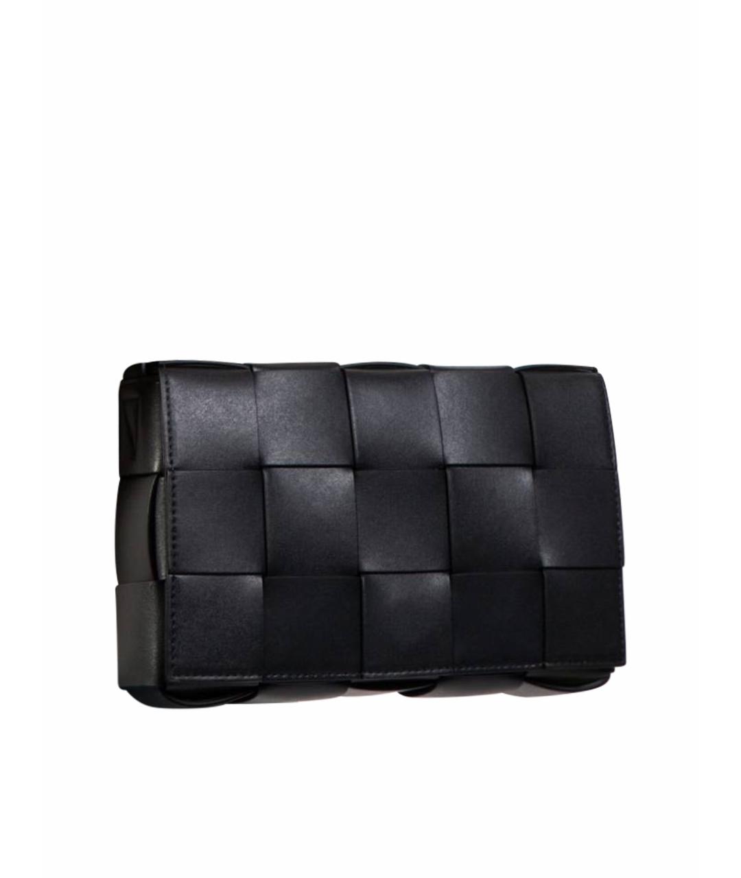 BOTTEGA VENETA Черная кожаная сумка через плечо, фото 1