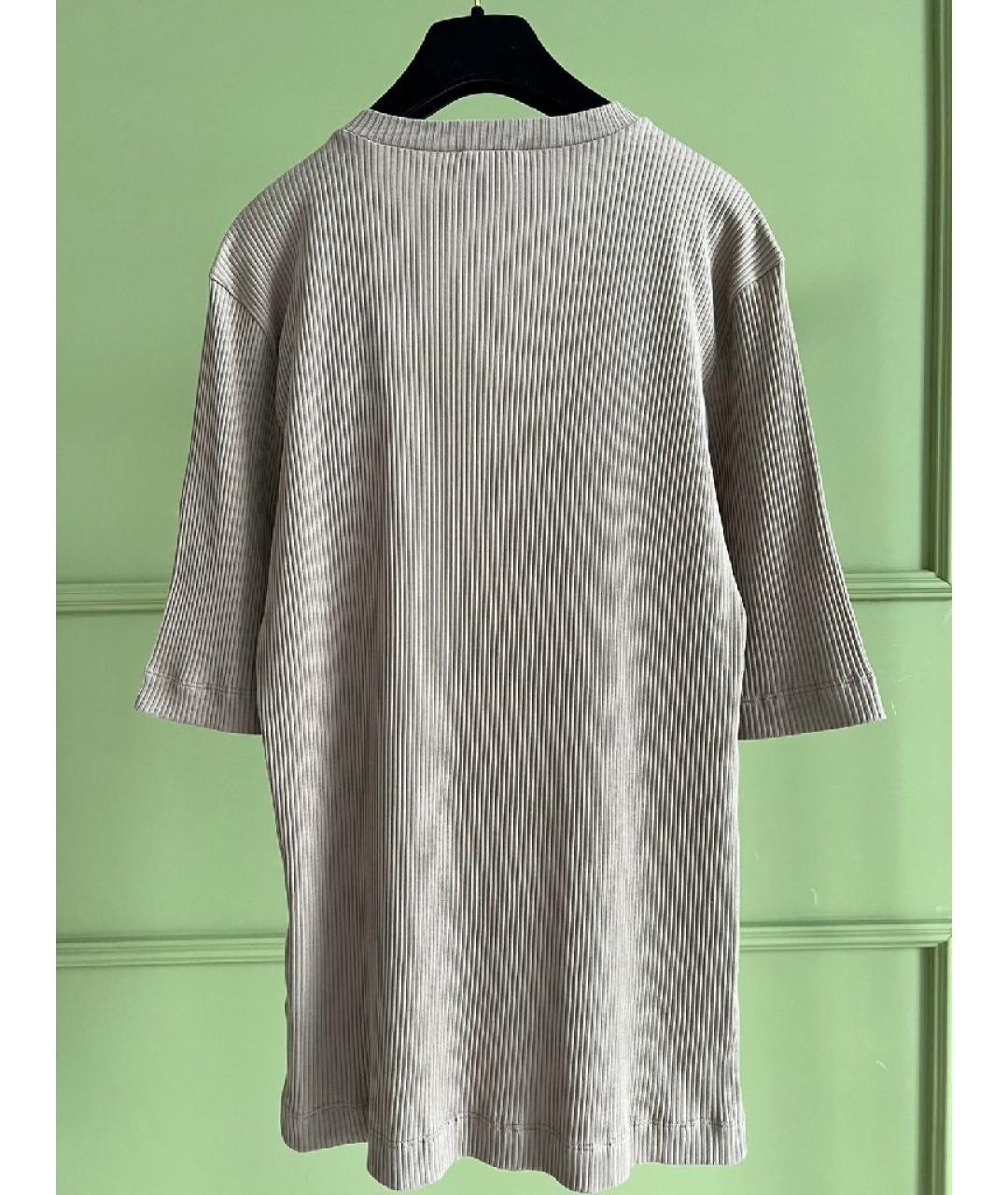 BRUNELLO CUCINELLI Коричневая хлопковая футболка, фото 2