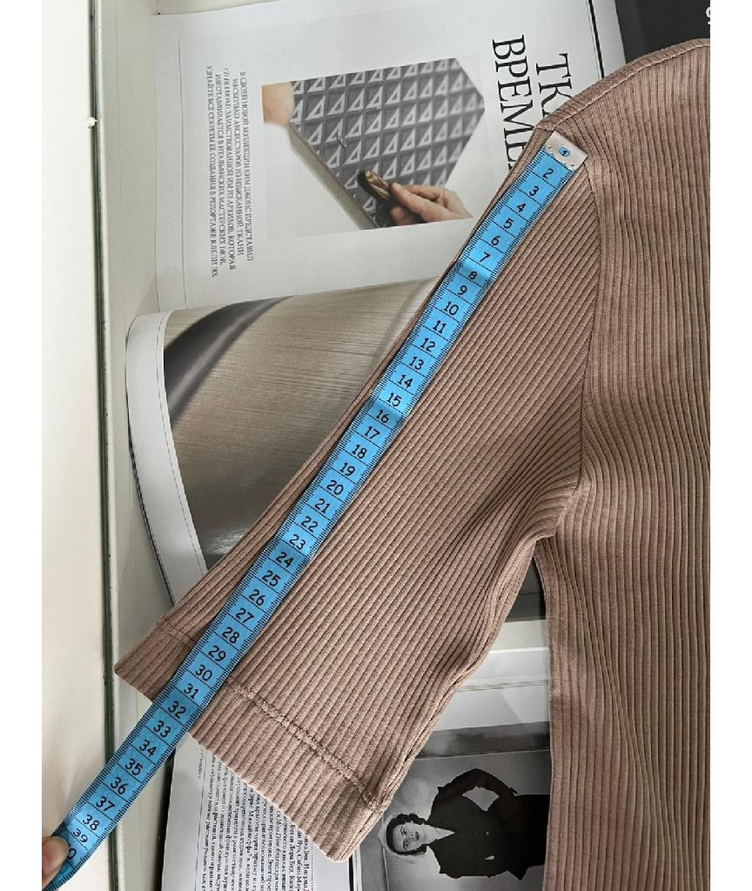 BRUNELLO CUCINELLI Коричневая хлопковая футболка, фото 6
